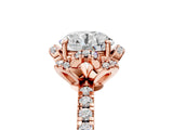 Rose gold Round Halo Diamond Pave Band Ring with Four-Prong Setting_20