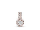 Rose gold Round Halo Diamond Pendant with Double Prong Setting_4