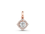 Rose gold Round Halo Diamond Pendant with Four-Prong Setting_6