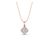 Rose gold Round Halo Diamond Pendant with Four-Prong Setting_7