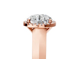 Rose gold Round Halo Diamond Ring with Cathedral Band and Four-Prong Setting_66