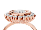 Rose gold Round Halo Diamond Ring with Milgrain Edge and Round Prong Setting_30