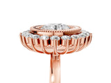 Rose gold Round Halo Diamond Ring with Milgrain Edge and Round Prong Setting_31