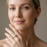 Rose gold Round Halo Diamond Ring with Milgrain and Bezel Accents on a Split Shank Band_17