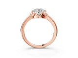 Rose gold Round Halo Diamond Ring with Round Cluster Setting, Solitaire Band, and Four-Prong Setting_51