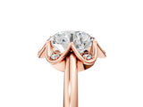 Rose gold Round Halo Diamond Ring with Round Cluster Setting, Solitaire Band, and Four-Prong Setting_53