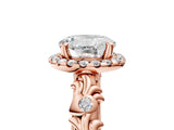 Rose gold Round Halo Diamond Solitaire with Filigree Band and Four-Prong Setting_8