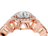 Rose gold Round Halo Diamond Split Shank Engagement Ring with Four-Prong Setting_10