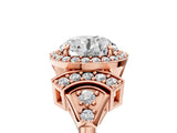 Rose gold Round Halo Diamond Split Shank Engagement Ring with Four-Prong Setting_11