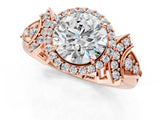 Rose gold Round Halo Diamond Split Shank Engagement Ring with Four-Prong Setting_7