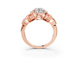 Rose gold Round Halo Diamond Split Shank Engagement Ring with Four-Prong Setting_9