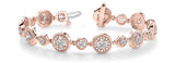 Rose gold Round Halo Diamond Tennis Bracelet with Bezel Setting
