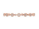 Rose gold Round Halo Diamond Tennis Bracelet with Bezel Setting_5