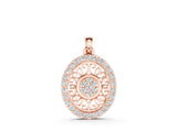 Rose gold Round Halo Filigree Pendant with Pavé Setting_6