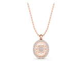 Rose gold Round Halo Filigree Pendant with Pavé Setting_7