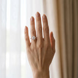 Rose gold Round Halo Milgrain Solitaire with Bezel Set Side Stones and Pave Band_12