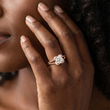 Rose gold Round Halo Milgrain Solitaire with Split Shank and Four-Prong Setting_8