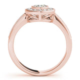 Rose gold Round Halo Pavé Diamond Engagement Ring 2