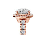 Rose gold Round Halo Pavé Diamond Engagement Ring with Four-Prong Setting_33