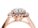 Rose gold Round Halo Pavé Diamond Engagement Ring with Four-Prong Setting_7