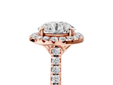 Rose gold Round Halo Pavé Diamond Engagement Ring with Four-Prong Setting_8