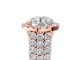 Rose gold Round Halo Pavé Diamond Engagement Ring with Split Shank and Four-Prong Setting_11