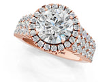 Rose gold Round Halo Pavé Diamond Engagement Ring with Split Shank and Four-Prong Setting_7