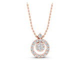 Rose gold Round Halo Pavé Diamond Pendant with Four-Prong Setting_10