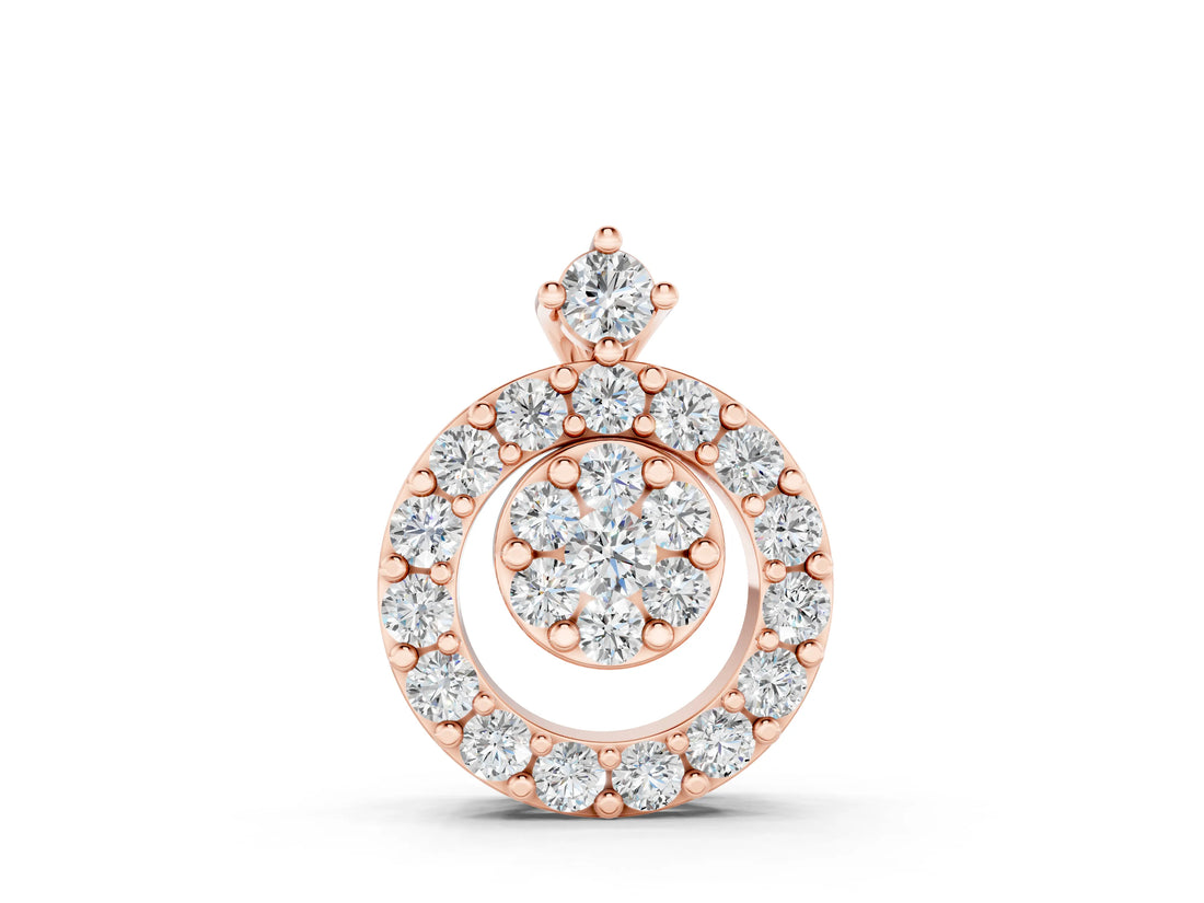 Rose gold Round Halo Pavé Diamond Pendant with Four-Prong Setting_9