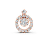 Rose gold Round Halo Pavé Diamond Pendant with Four-Prong Setting_9