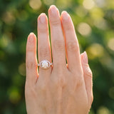 Rose gold Round Halo Pavé Split Shank Heart Prong Ring_13