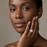 Rose gold Round Halo Pavé Split Shank Heart Prong Ring_14