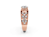 Rose gold Round Halo Pave Diamond Engagement Ring with Milgrain Detailing_52
