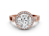 Rose gold Round Halo Pave Split Shank Prong Setting Ring_34