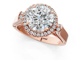 Rose gold Round Halo Pave Split Shank Prong Setting Ring_35