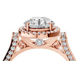 Rose gold Round Halo Pave Split Shank Prong Setting Ring_38