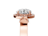 Rose gold Round Halo Pave Split Shank Prong Setting Ring_39