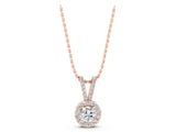Rose gold Round Halo Pendant with Prong Setting_5