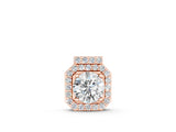 Rose gold Round Halo Prong-Set Diamond Pendant_4