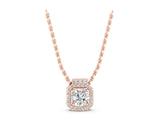Rose gold Round Halo Prong-Set Diamond Pendant_5