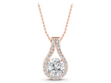 Rose gold Round Halo Prong Set Pendant_27