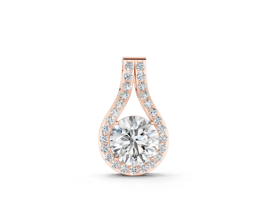 Rose gold Round Halo Prong-Set Pendant_3