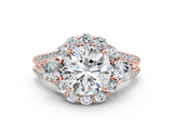 Rose gold Round Halo Split Shank Diamond Engagement Ring with Prong Setting_23