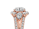 Rose gold Round Halo Split Shank Diamond Engagement Ring with Prong Setting_28