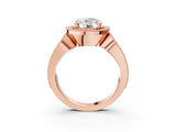 Rose gold Round Halo Split Shank Milgrain Diamond Ring_21
