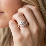 Rose gold Round Halo Twist Band Solitaire Prong Setting_15