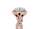 Rose gold Round Halo Twist Band Solitaire Ring with Six-Prong Setting_11
