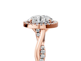 Rose gold Round Halo Twist Band Solitaire Ring_28
