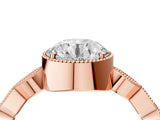 Rose gold Round Milgrain Marquise Diamond Twist Band Ring_43