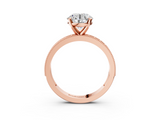 Rose gold Round Milgrain Pave Diamond Engagement Ring with Four-Prong Setting_162